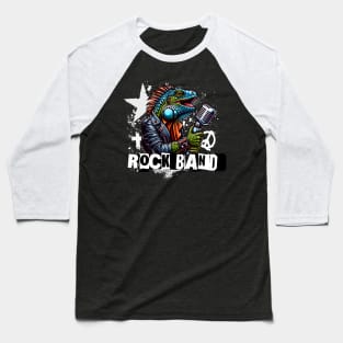 Funny Iguana Rock Band Baseball T-Shirt